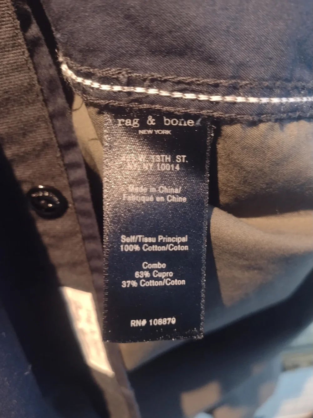 rag & bone Two-Tone Shirt Jacket in Navy and Olive